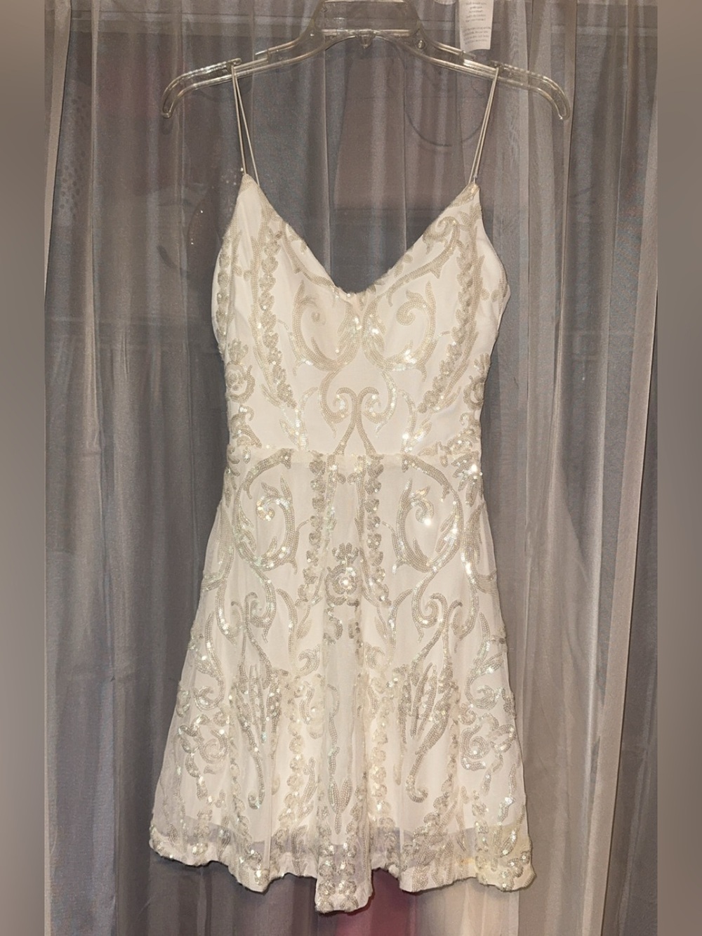 Windsor Ivory Sequin Strapless Mini Dress